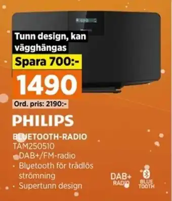Power PHILIPS BLUETOOTH-RADIO TAM250510 erbjuda