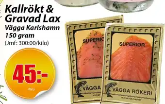 Extra Mjällby Stormarknad Kallrökt & Gravad Lax erbjuda