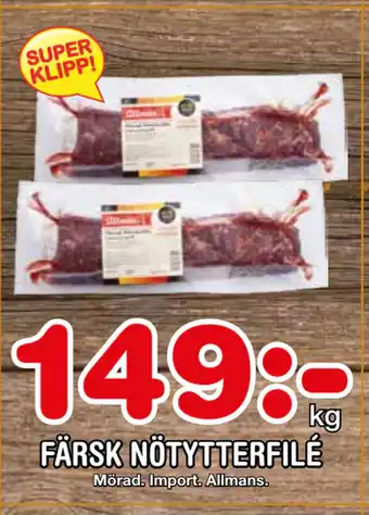 Nya Pulsen Färsk nötytterfilé erbjuda