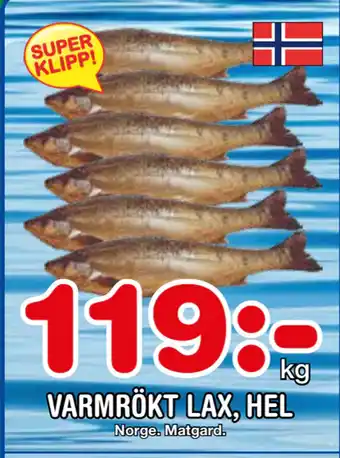Nya Pulsen Varmrökt lax, hel erbjuda