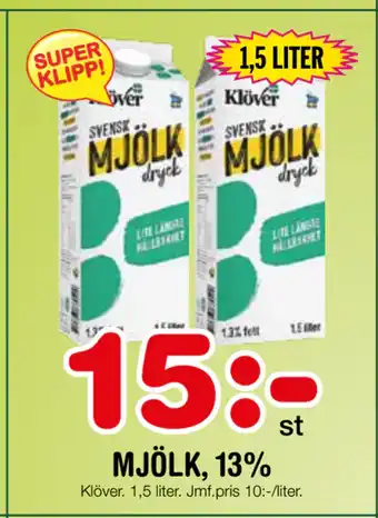 Nya Pulsen Mjölk, 13% erbjuda