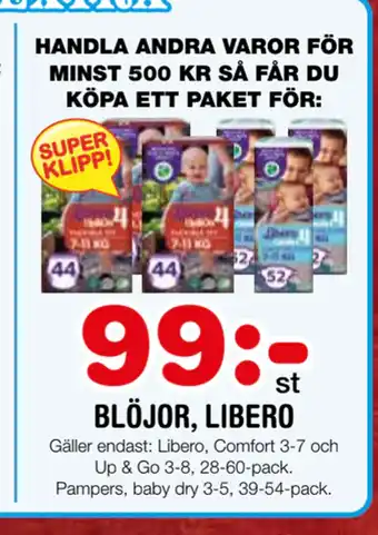 Nya Pulsen Blöjor, libero erbjuda