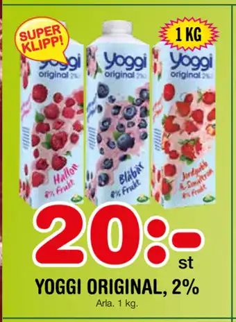 Nya Pulsen Yoggi original, 2% erbjuda
