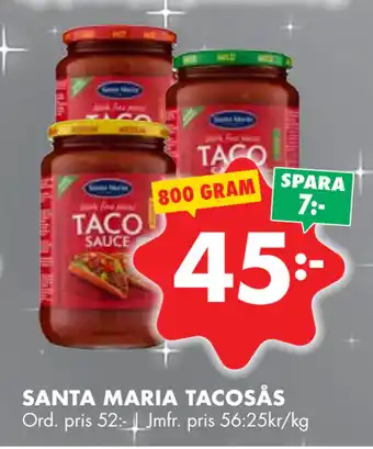 ÖoB Santa maria tacosås erbjuda