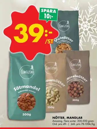 ÖoB Nötter, mandlar erbjuda