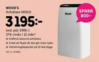 Elon Wood's Avfuktare MDK21 erbjuda