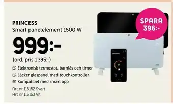 Elon Smart panelelement 1500 W erbjuda