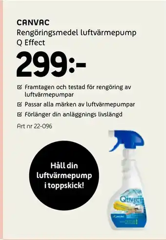 Rengöringsmedel luftvärmepump Q Effect