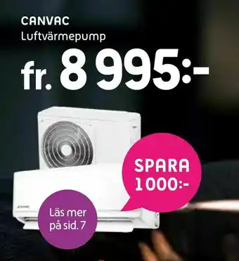 Elon Canvac luftvärmepump erbjuda
