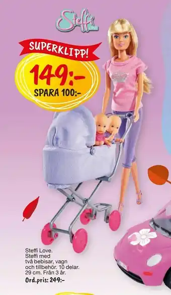 Leklust Steffi Love Steffi med två bebisar, vagn och tillbehör erbjuda
