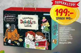 Leklust Kärnan. Lasse- Majas detektivlåda erbjuda