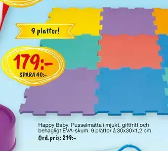 Happy Baby. Pusselmatta i mjukt, giftfritt och behagligt EVA-skum