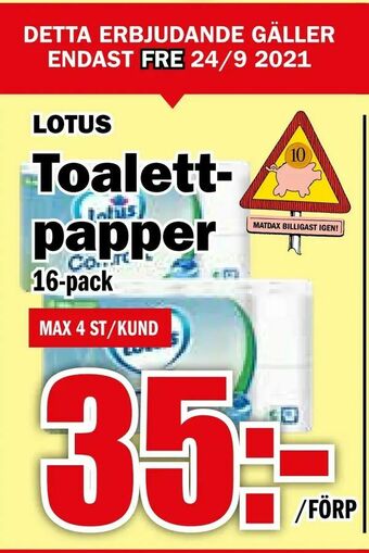 Matdax Toalettpapper erbjuda