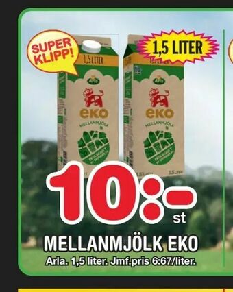 Nya Pulsen Mellanmjölk eko erbjuda
