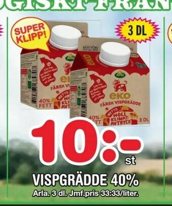 Nya Pulsen Vispgrädde 40% erbjuda