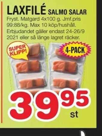 Nya Pulsen Laxfilé erbjuda