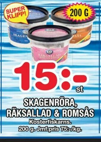 Nya Pulsen Skagenröra, räksallad & romsås erbjuda