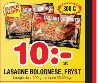 Nya Pulsen Lasagne bolognese, fryst erbjuda