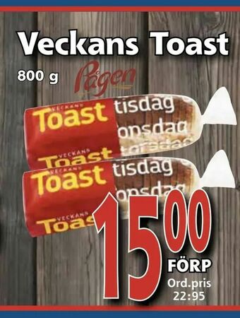 Supergrossen Veckans Toast erbjuda