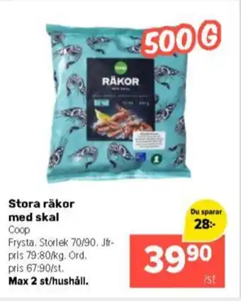 Coop Extra Stora räkor med skal erbjuda