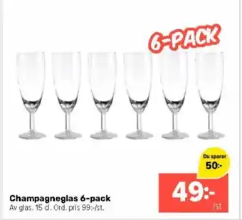 Champagneglas 6-pack