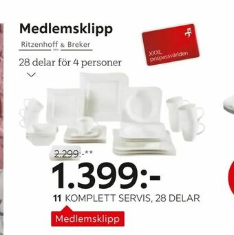 XXXLutz Komplett servis 'Melodie' erbjuda