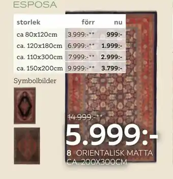 XXXLutz Orientalisk matta ca. 200x300cm erbjuda