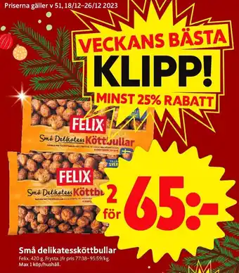 Små Delikatess Köttbullar
