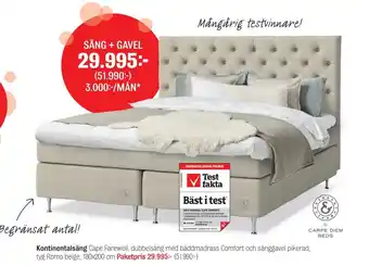 Mio Kontinentalsäng erbjuda