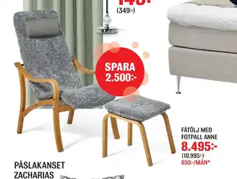 Mio Fåtölj med fotpall anne erbjuda