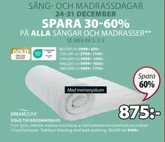 JYSK Gold t50 bäddmadrass erbjuda