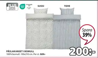 JYSK Påslakanset i bomull erbjuda