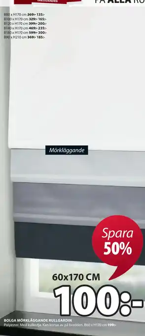 JYSK Bolga mörkläggande rullgardin erbjuda