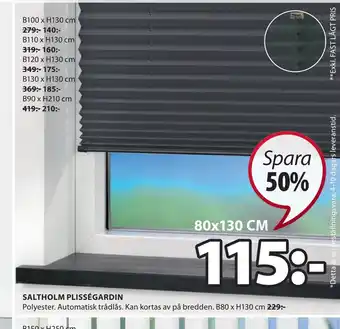 JYSK Saltholm plisségardin erbjuda