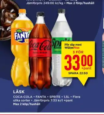 Willys Coca cola läskedryck erbjuda
