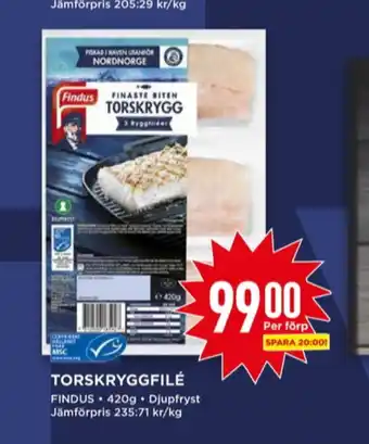 Willys Findus torskfilé erbjuda