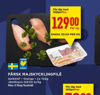 Willys Garant kycklingfilé erbjuda