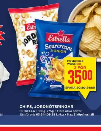Willys Hemma Estrella chips erbjuda