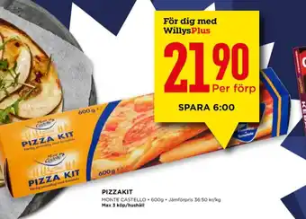 Willys Monte castello pizza kit erbjuda