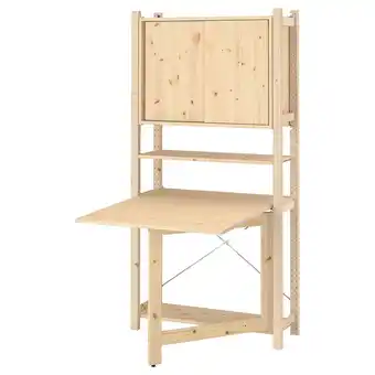IKEA Ivar 1 sektion/fällbart bord/skjutdörr, furu, 89x30x179 cm erbjuda