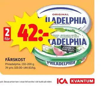 ICA Kvantum Philadelphia färskost erbjuda