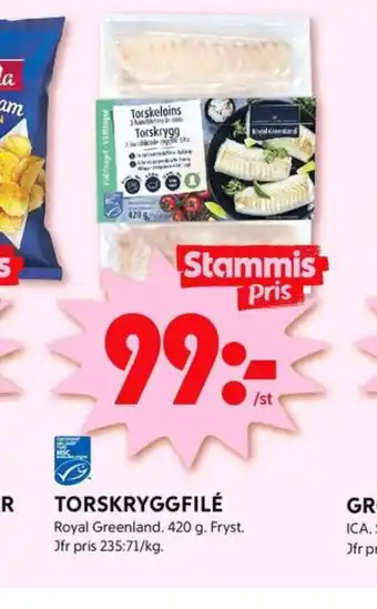 ICA Kvantum Royal greenland torskfilé erbjuda