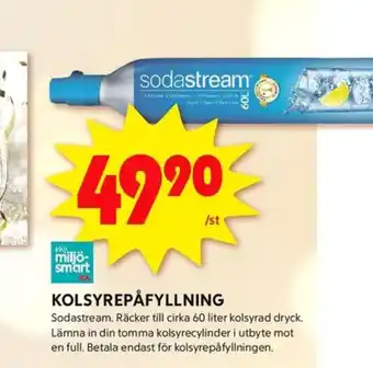 ICA Kvantum Sodastream kolsyrepatron erbjuda