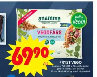 ICA Maxi Anamma gott & grönt vegofärs erbjuda