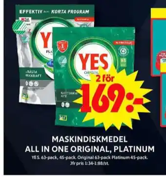 ICA Maxi Yes diskmaskintabs erbjuda
