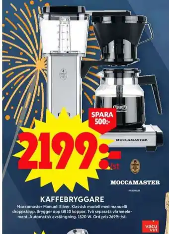 ICA Maxi Moccamaster kaffebryggare erbjuda