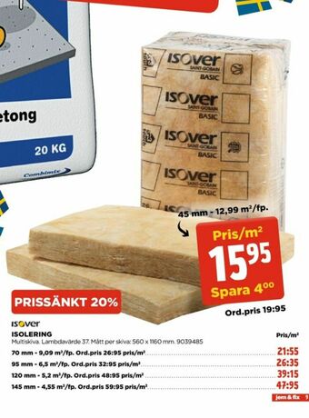 Jem&Fix Isover Isolering bats erbjuda