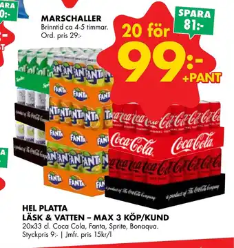 ÖoB HEL PLATTA LÄSK & VATTEN - MAX 3 KÖP/KUND erbjuda