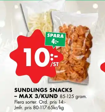 ÖoB SUNDLINGS SNACKS - MAX 3/KUND erbjuda