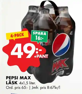 ÖoB PEPSI MAX LÄSK erbjuda